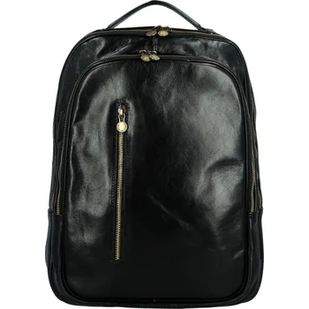 Městský batoh Kožený batoh černý - Delami Morrgan černá
