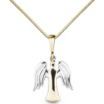 Přívěšek z bílého a žlutého zlata anděl 335