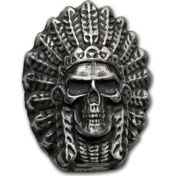 Sběratelství Private Mint 3 oz Stříbro - náčelník lebka