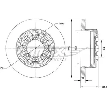 Brzdový kotouč Brzdový kotouč TOMEX Brakes TX 70-48