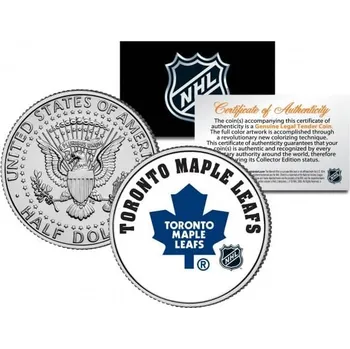 Merrick Mint TORONTO MAPLE LEAFS NHL Hockey JFK Kennedy Half Dollar americká mince - oficiálně licencovaná