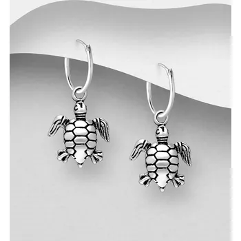 Náušnice Stříbrné náušnice 925 Turtle Želva