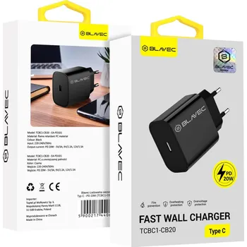 Adaptér Blavec BC1 s funkcí rychlonabíjení 20W (TCBC1-CB20) černý