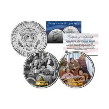 Merrick Mint THE BEVERLY HILLBILLIES – TV SHOW – Barevná sada 2 mincí JFK s půl dolarem v USA