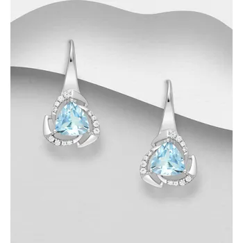 Náušnice La Preciada - Stříbrné 925 náušnice Omega Lock, zdobené CZ simulovanými diamanty a Topazy