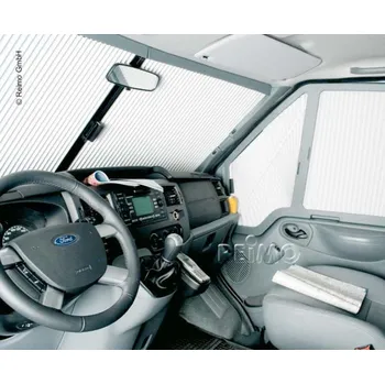 Příslušenství ke karavanu Zatemňovací žaluzie na přední okno z plisované látky REMIfront IV pro Ford Transit Custom V363 (2014-) šedá