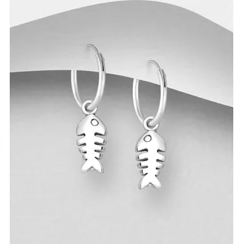 Náušnice Stříbrné náušnice s rybími kostmi ze stříbra 925