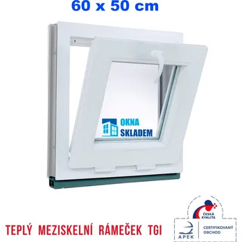 Okno ERKADO Plastové okno 60x50 cm bílé sklopné