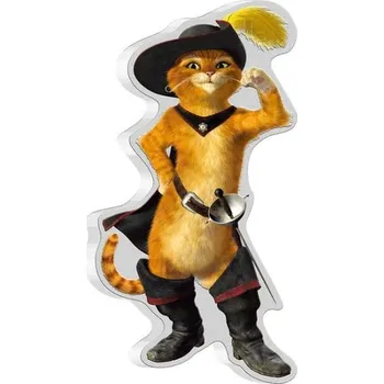 Sběratelství Stříbrná mince New Zealand Mint Kocour ze Shreka 1 Oz