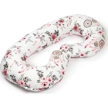 Flumi Těhotenský polštář typ C, bílý s růžovými květy