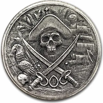 Stříbrný odlitek Ztracený pirát 2 oz Ručně lité stříbro