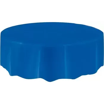 Jednorázový ubrus Plastový party ubrus královsky modrý kulatý 214 cm