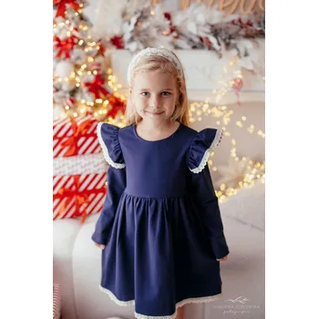 Dívčí šaty Dívčí šaty tmavě modré Lily Grey s krajkou 98 / 3 roky
