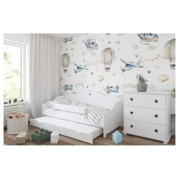 Dětská postýlka Postel Fiona 90/200 cm - bílá se šuplíkem