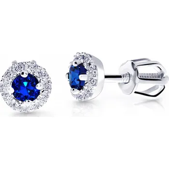 Náušnice Cutie Jewellery Náušnice z bílého zlata pecky Z9002-3100 Dark Blue