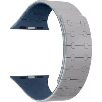 Silikonový Magnetický Pásek Na Apple Watch 42/44/45/49 Barva: Šedo-Modrá
