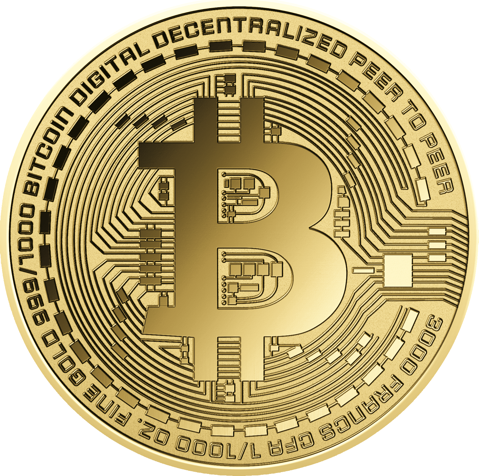 Zlatá mince Bitcoin 999/1000 zlatý dárek
