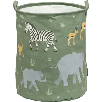 Úložný box A Little Lovely Company - úložný koš na hračky - zvířata ze savany