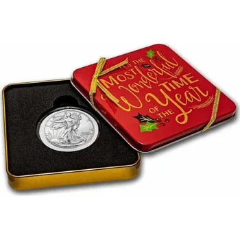 UNITED STATES MINT Americký stříbrný orel (eagle) – s plechovkou na dovolenou, nádherný čas 1 Oz 2023
