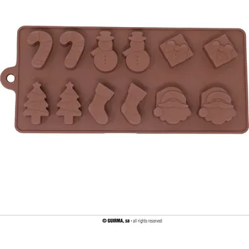 Forma na pečení Guirma Vánoční silikonová forma na 12 cookies, 10x20 cm
