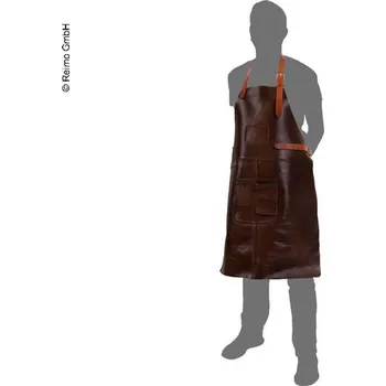 Příslušenství pro gril Zástěra grilovací BBQ hnědá z pravé kůže