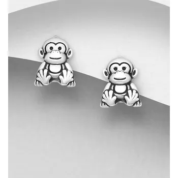 Náušnice Náušnice z oxidovaného stříbra 925 ve tvaru opiček