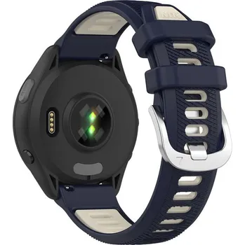Příslušenství k chytrým hodinkám Run Silikonový Dvoubarevný Pásek Na Hodinky Garmin Barva: Modrá-Béžová, Velikost: 18 Mm