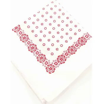 Šátek Bavlněný šátek - červené kytičky na bílé - rozměr 70 cm x 70 cm