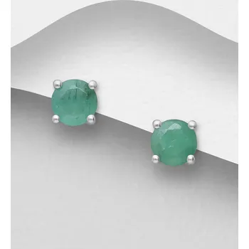 Náušnice Stříbrné náušnice 925, zdobené Smaragdem