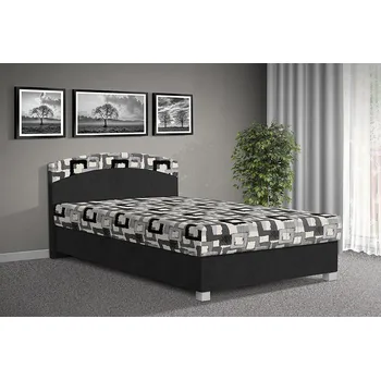 Postel Nabytekmorava Postel Aurelie 120x200 cm barva čalounění: Černá/ Mega 023 světlá