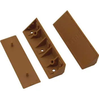Příslušenství ke karavanu Univerzální nábytková rohová spojka s krytkou plastová hnědá 100x21x21 mm 6 ks