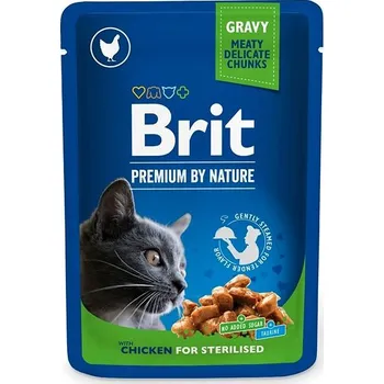Volný čas Brit Premium by Nature Cat Pouches Chicken Slices for Sterilised 6 × 100 g