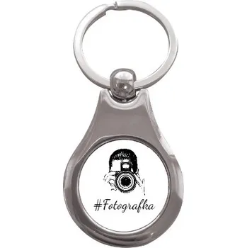 Přívěsek na klíče kolečko s potiskem přívěšek na klíče pro fotografku