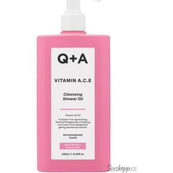 Pleťový olej Sprchový olej s vitamínem A, C a E Q+A, 250 ml