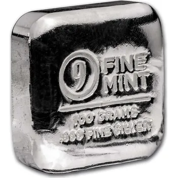 Stříbrný slitek 9Fine Mint 100 g Ryzí stříbro 999