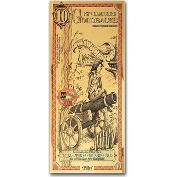 UNITED STATES MINT 10 New Hampshire Goldback - Aurum Gold Foil Note (24k)