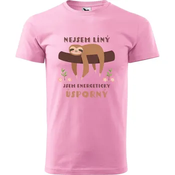 Pánské tričko DOBRÝ TRIKO Pánské tričko s potiskem Energeticky úsporný Velikost: L, Barva: Růžová