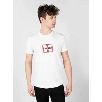 Pánské tričko Diesel T-Shirt A03848-0GRAI-100 Bílá Regular Fit 3XL