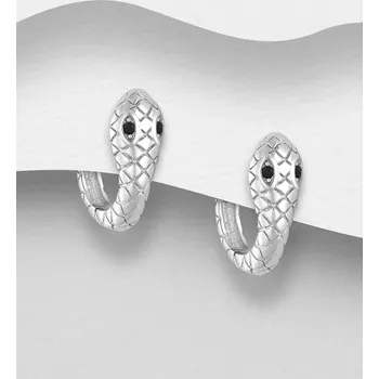Náušnice Stříbrné náušnice (925) Snake Hoop, zdobené CZ simulovanými diamanty