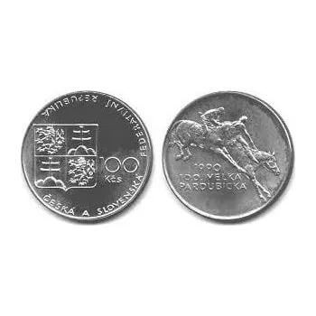 Stříbrná mince 100 Kčs 100. Velká Pardubická 1990