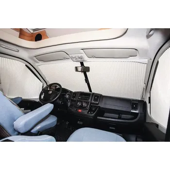 Příslušenství ke karavanu Zatemňovací žaluzie na boční okna z plisované latky REMIfront IV na Fiat Ducato X250 (2006-2011) šedá