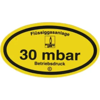 Příslušenství ke karavanu Štítek provozní tlak 30