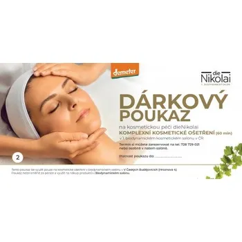 Kosmetická sada Dárkový poukaz do kosmetického salónu - Komplexní kosmetické ošetření (60 min)