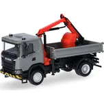 Scania XT17 3-side Sklápěč s nakládacím jeřábem 1:87 - Herpa Scania XT17 3-side dumper with loading crane - sběratelský model 1/87