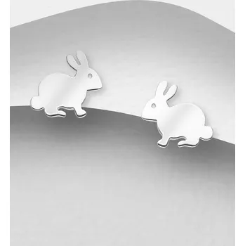 Náušnice Stříbrné náušnice ve tvaru králíka 925