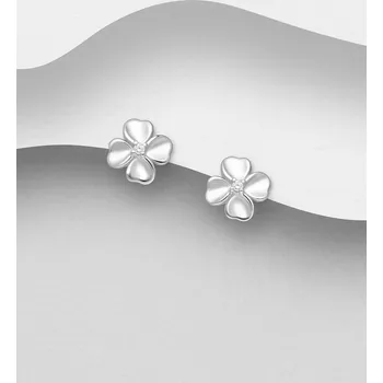 Náušnice Náušnice stříbro 925 Clover Push-Back, zdobené CZ simulovaným diamantem