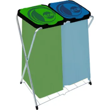 Odpadkový koš stojan na tříděný odpad ECO-GLOBE 2 66x42x81cm s mřížkou