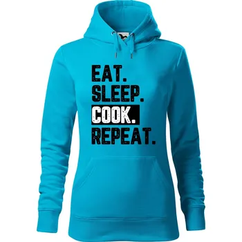 Dámská mikina DOBRÝ TRIKO Dámská mikina s potiskem Cook Velikost dámské mikiny: L, Barva: Tyrkysová