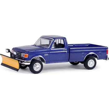 autíčko Ford F-250 XL 1991 se Sněhovým Pluhem 1:64 Ford F-250 XL with Snow Plow - kovový model auta 1/64