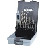 RUKO Sada závitníků a vrtáků HSS 15 dílů | plastový box